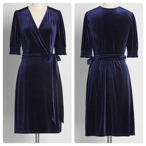 ModCloth Wrapped in Elegance Velvet Mini Dress - Picture 1 of 14